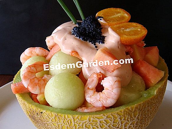 Ensalada de camarones con melón