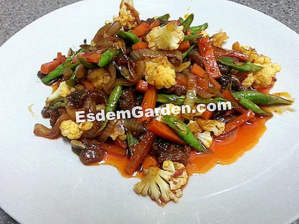 Kacang rata dengan tomato