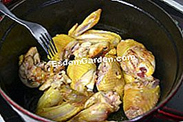 Fricassee ayam dengan lobak merah dan buah zaitun - (fricassee) Ayam coklat