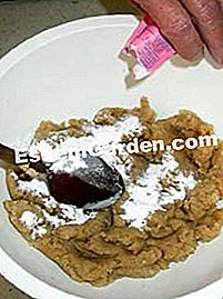Peras de monja con nueces y flores de glicinia - (glicinia) agregando levadura