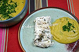 Filete de lentejas de coral de merluza - (merluza) Filete de merluza con lentejas de coral - servicio