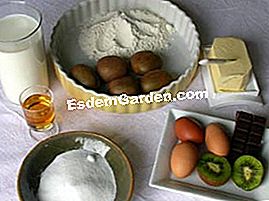 Flaugnarde dengan kiwi - (dengan) Bahan-bahan untuk flaugnarde