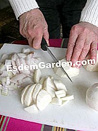 Mashed turnip au gratin - (bawang) memotong sayuran