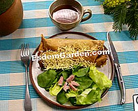 Crêpes rellenos de crema de berro - (berro) Panqueques con berros