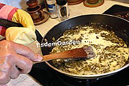Panini di salmone e la loro crema di acetosella - (salmone) Aggiungendo la crema fraîche nella salsa all'acetosa