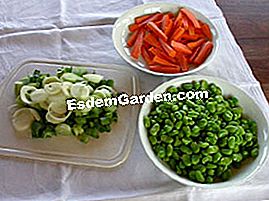 Bønnesuppe - (minutter) Hakkede grøntsager