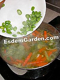 Bønnesuppe - (skinke) Tilsætte bønner i suppen
