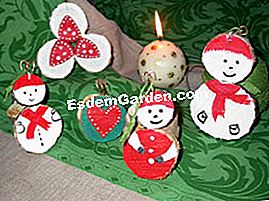 Argomento di Natale a fette di legno - (argomento) Personaggi in legno per decorare l'albero di Natale