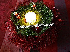 Jadual Krismas: idea-idea hiasan - (krismas) Pusat Krismas Hijau