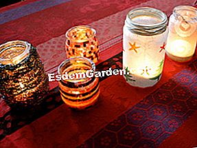 Jadual Krismas: idea-idea hiasan - (krismas) Bekas lilin buatan sendiri